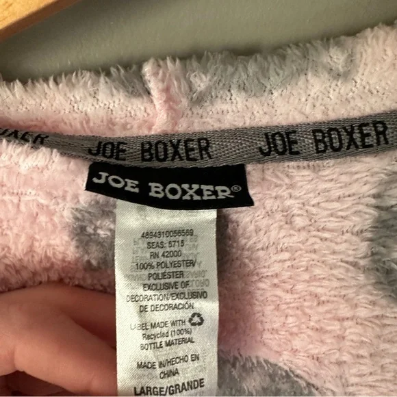 Joe Boxer Pink Cat Print Hooded Fleece nightgown - Picture 3 of 5
